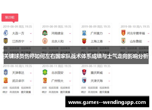 关键球员伤停如何左右国家队战术体系成绩与士气走向影响分析